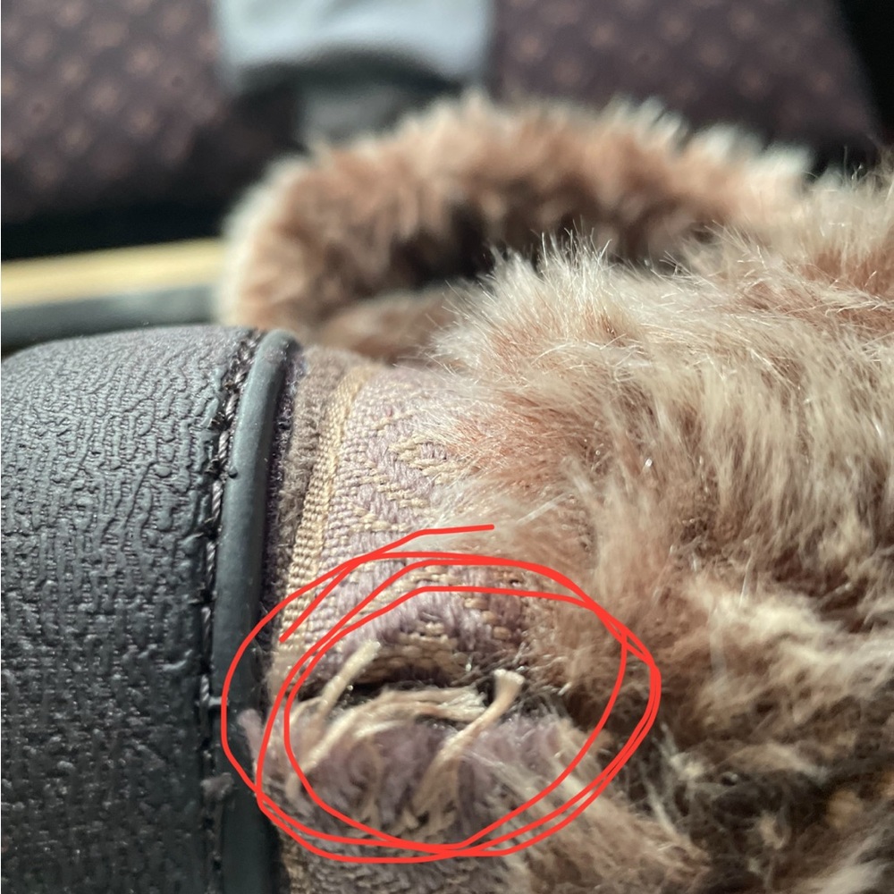 isotoner Brown Ankle Booties with Furry Trim - Picture 6 of 7